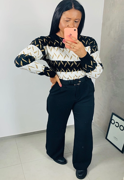 Calça Pantalona Alfaiataria Maya Preto