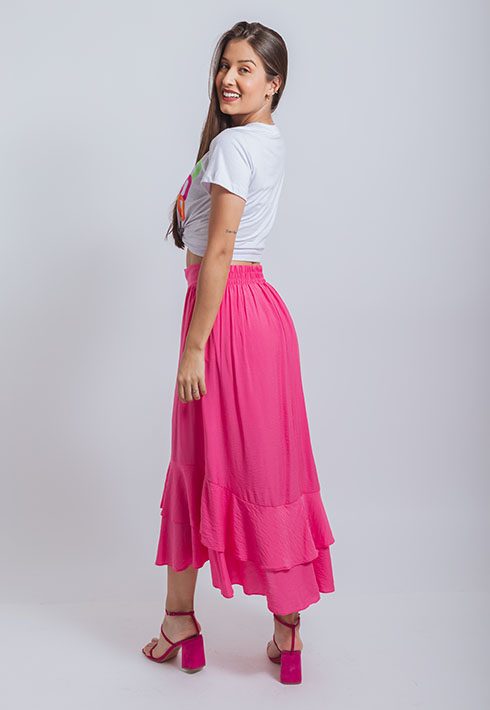 Saia Babados Alice Rosa
