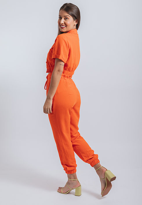 Blusa Cropped e Top Renata Laranja