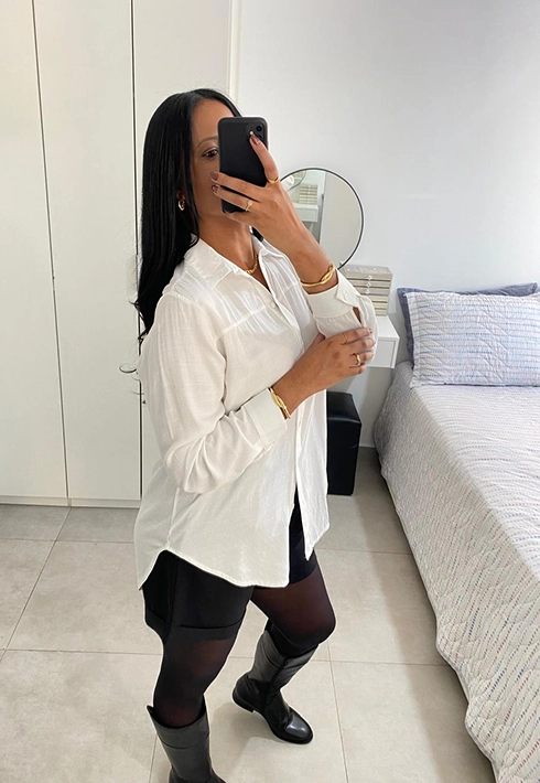 Camisa Básica Over Ianca Off White