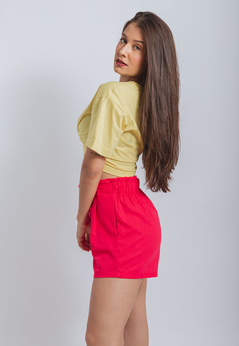 Cropped Básico Mila Amarelo