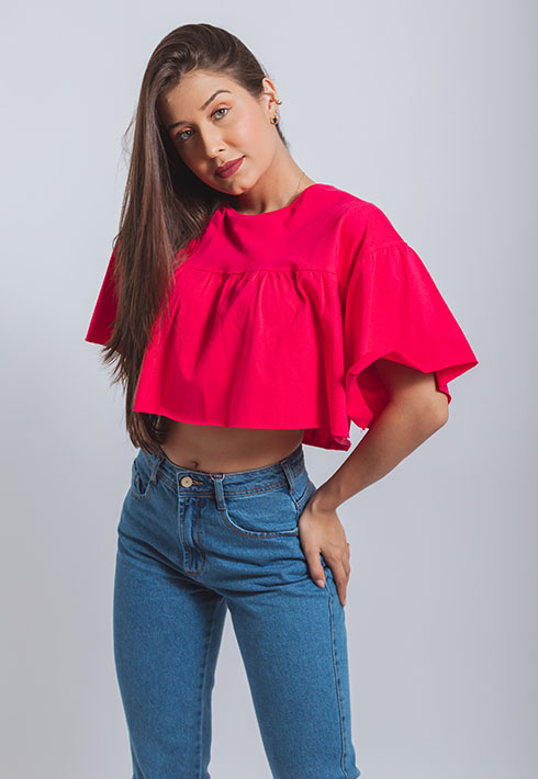 Cropped Bianca Pink Feminino