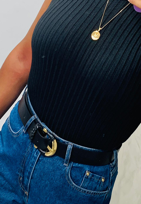 Regata Tricot Gola Modal  Preto