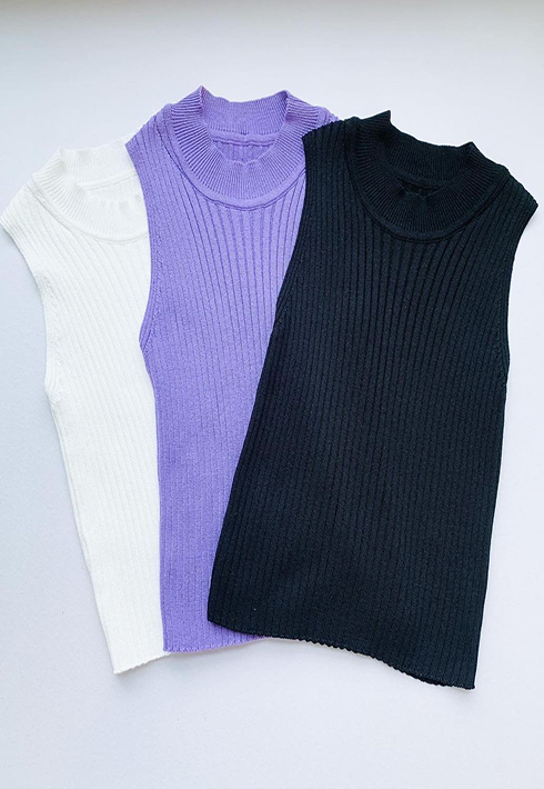 Regata Tricot Gola Modal  Preto