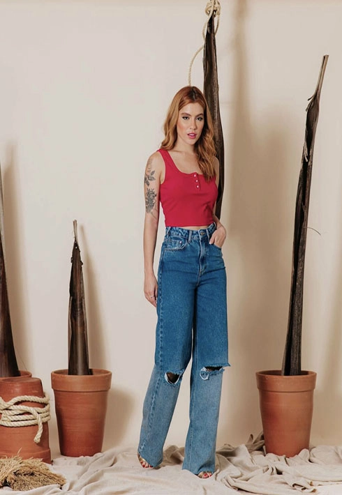 Calça Wide Leg Thassia Degradê 