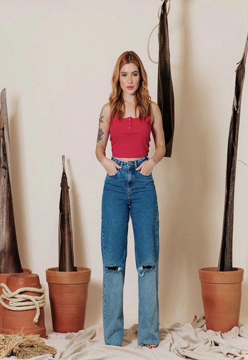 Calça Wide Leg Thassia Degradê 
