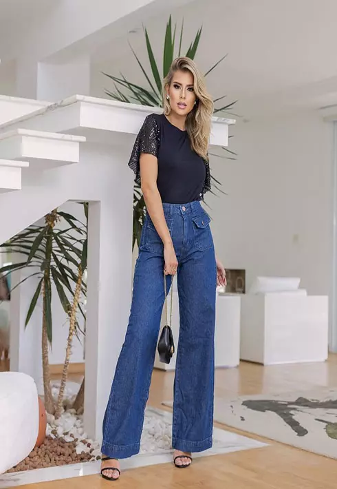 Blusa Paetê Lara Preta