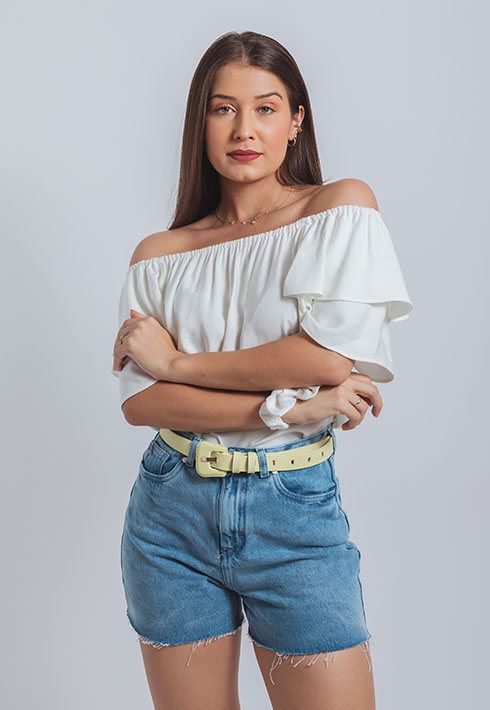 Blusa Chy Babados Off White Feminino