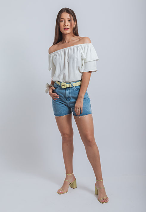 Blusa Chy Babados Off White