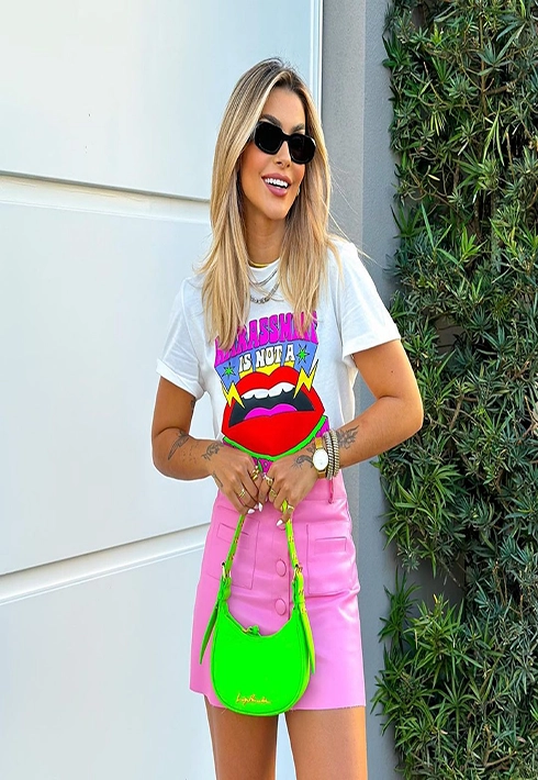 T-shirt Boca Style Off White Feminino