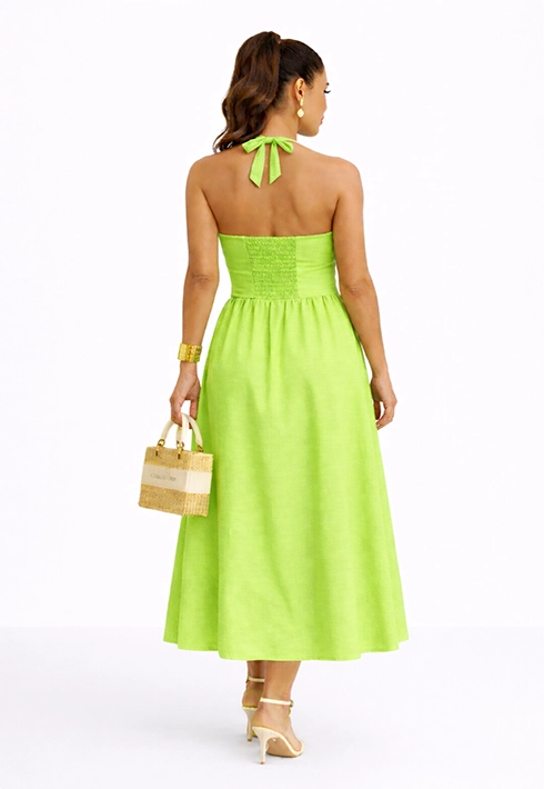 Vestido Frente Única Leona Verde Lima