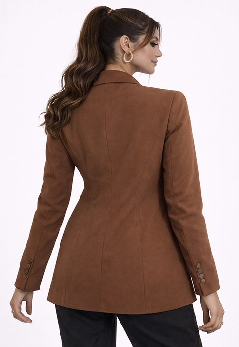 Blazer Alfaiataria Over Marrom