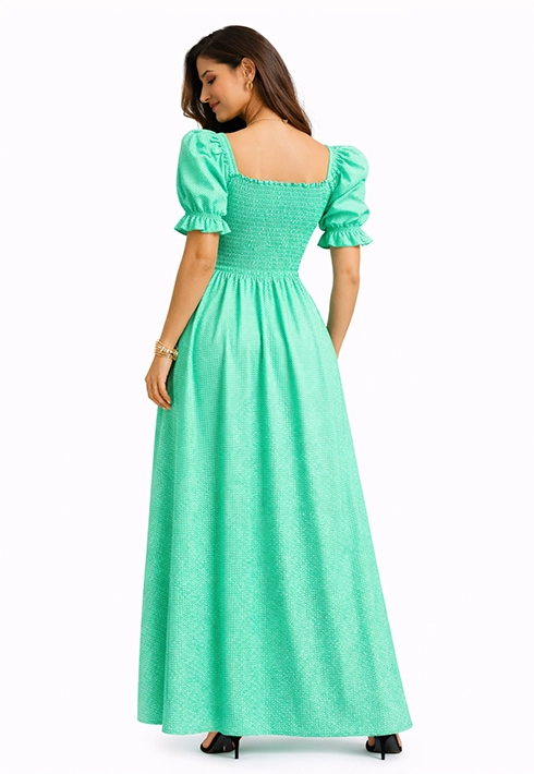 Vestido Lastex Mari Poá Verde