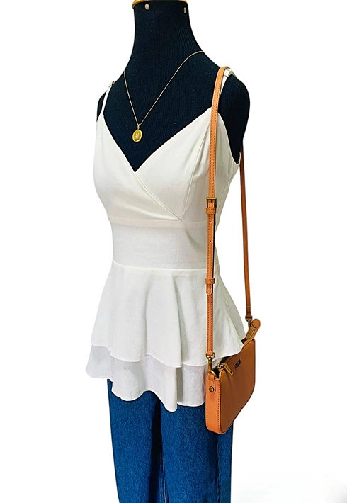Blusa Alça Linho Babado Off White