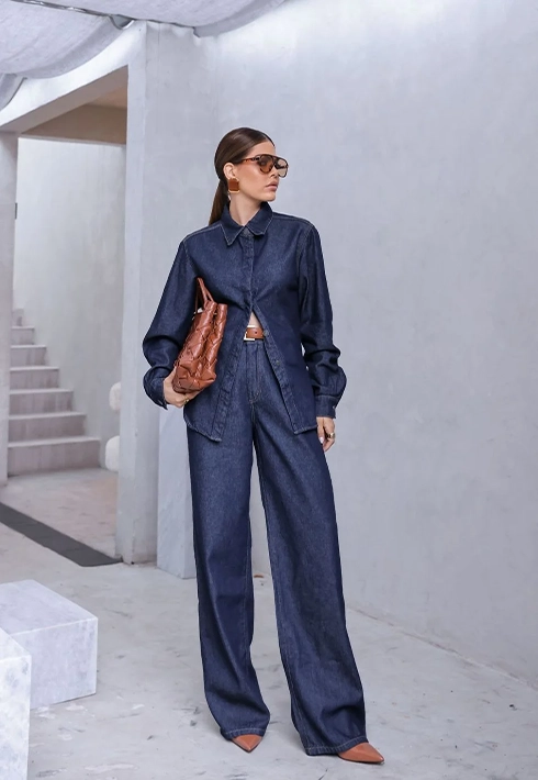 Camisa Longa Slim Raw Denim