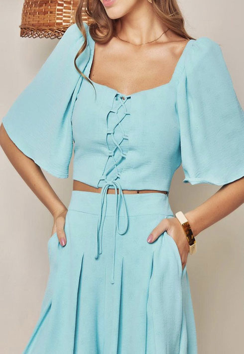 Conjunto Ayla Azul Tiffany