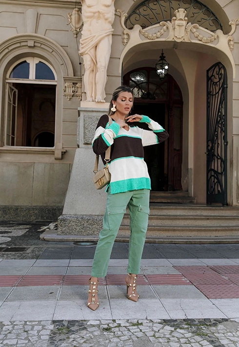 Blusa Tricot Listras Alicia Verde