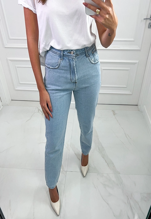 Calça Mom Jeans Puídos Clara Feminino