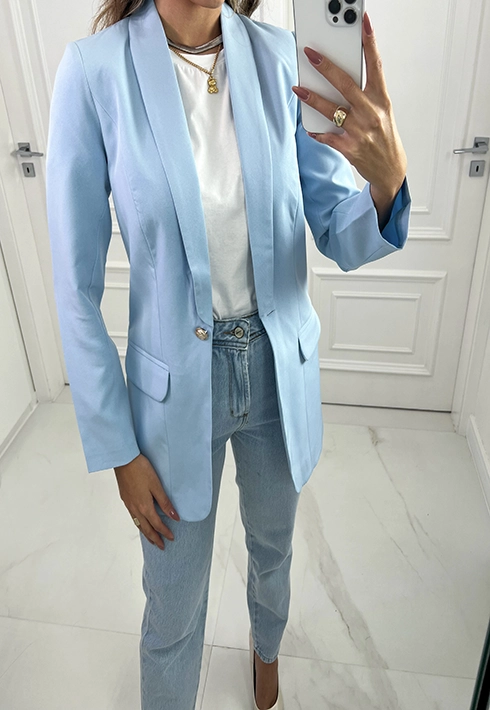 Blazer Alongado Alana Azul