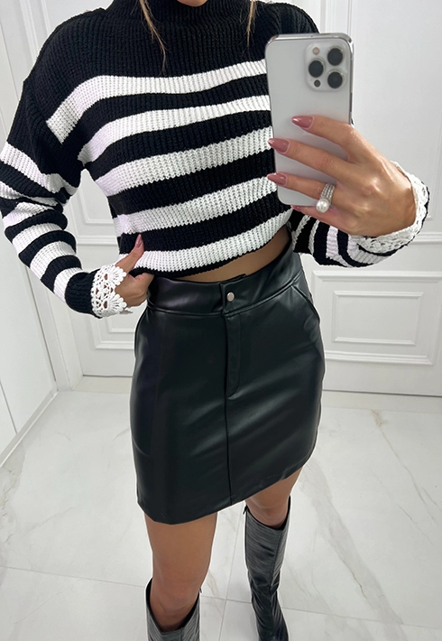 Saia Anne Preto Feminino