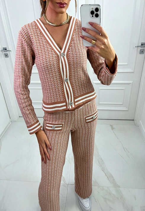 Conjunto Tricot Cecília Bege Feminino