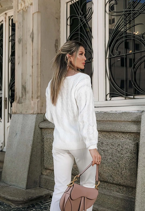 Blusa Tricot Madah Branco