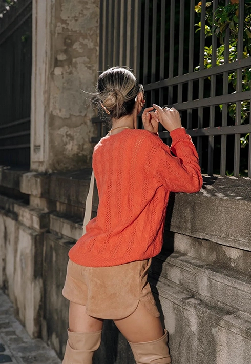 Blusa Tricot Madah Laranja
