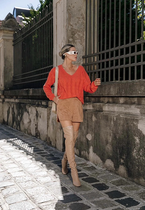 Blusa Tricot Madah Laranja