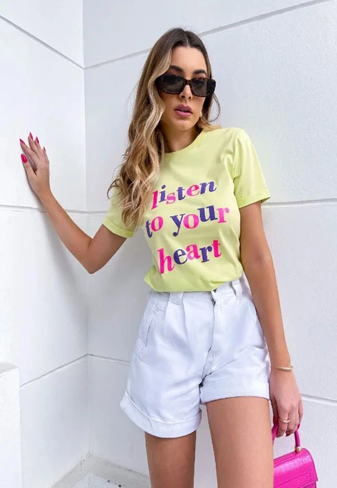 T-shirt Heart Verde Lima