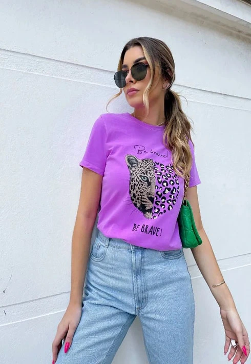 T-shirt Estonada Tigre Roxo