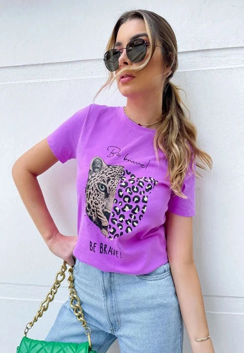 T-shirt Estonada Tigre Roxo