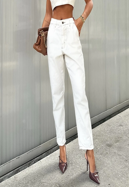 Calça Mom Jeans Off Susan White Feminino