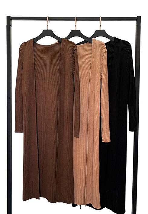 Maxi Cardigan Tricot Melina Marrom